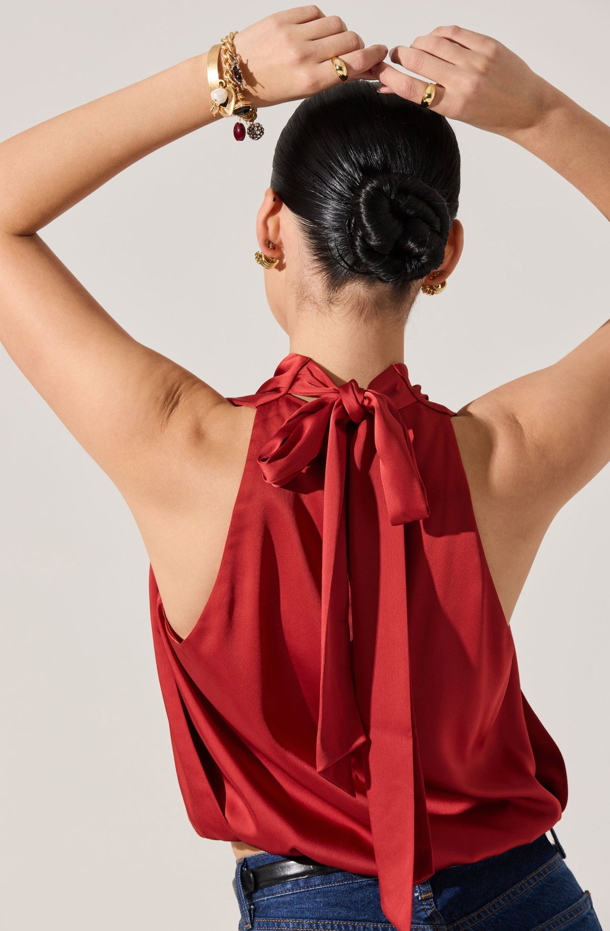 Joleisa Satin High Neck Top