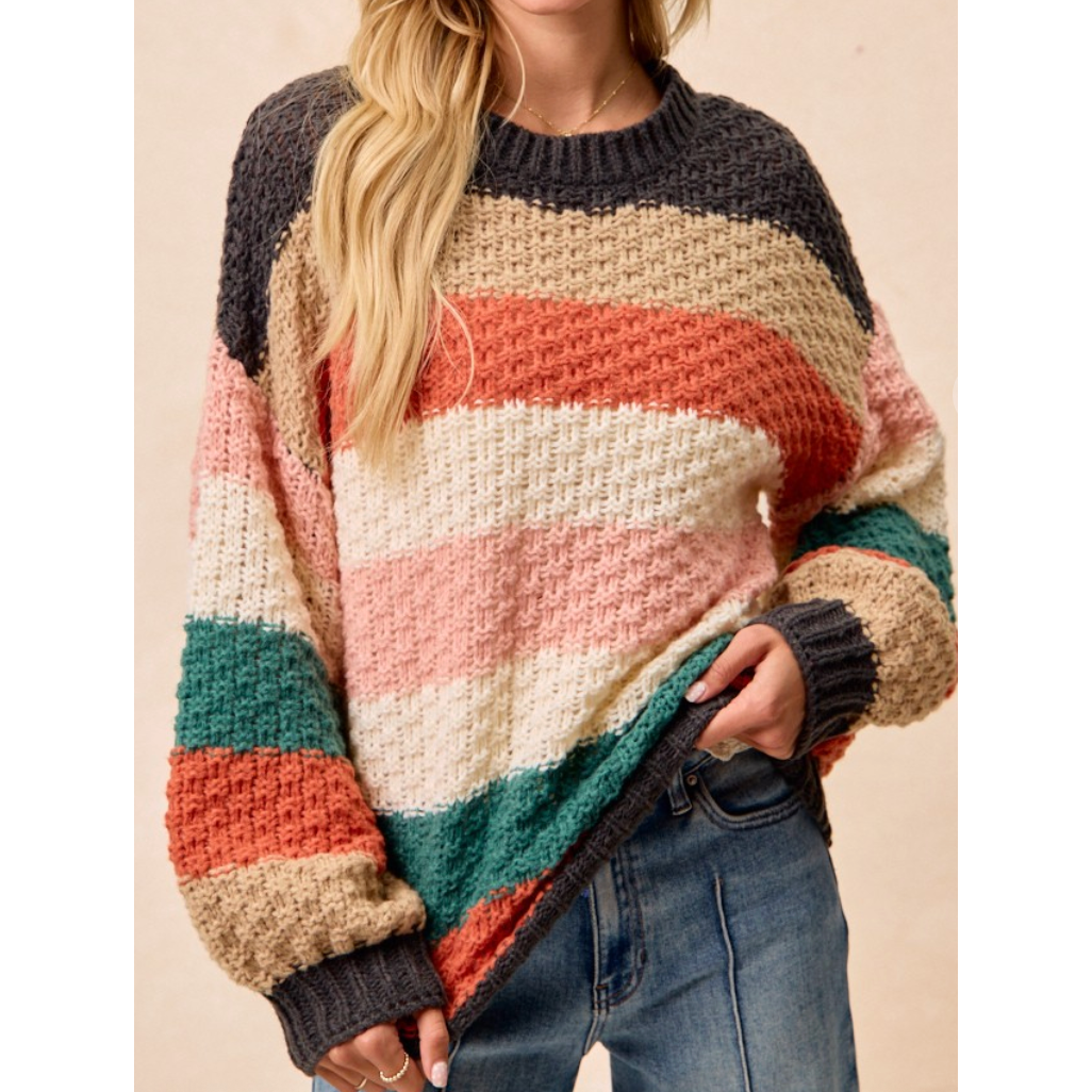 Color Block Chunky Sweater