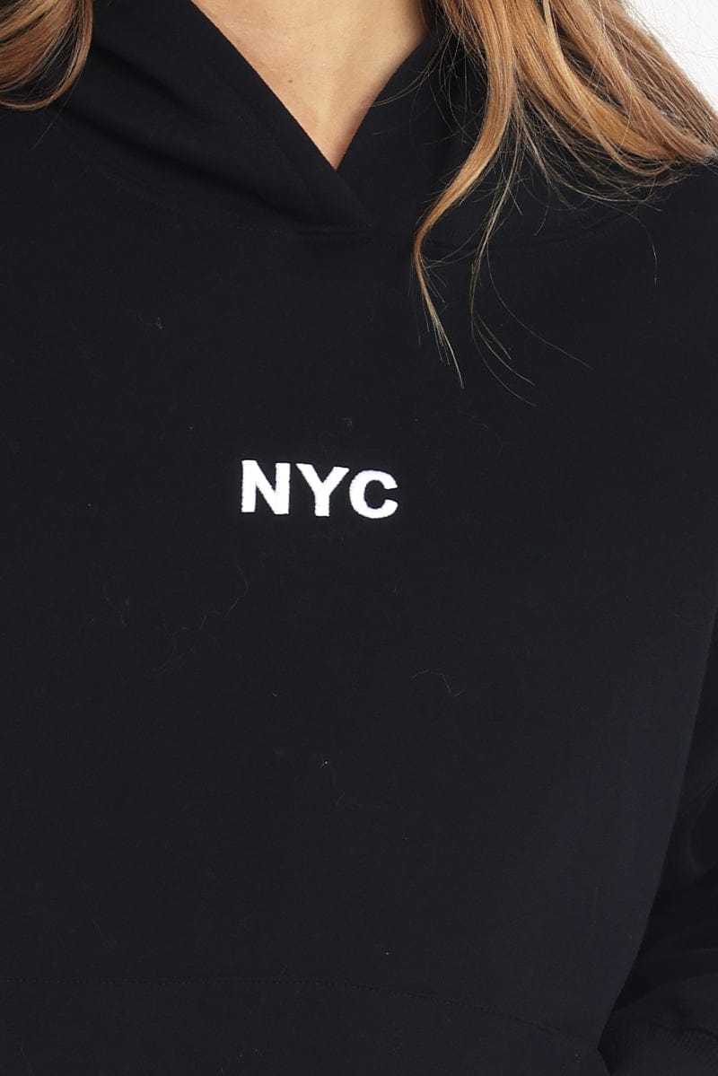 Black Hoodie Sweater Long Sleeve