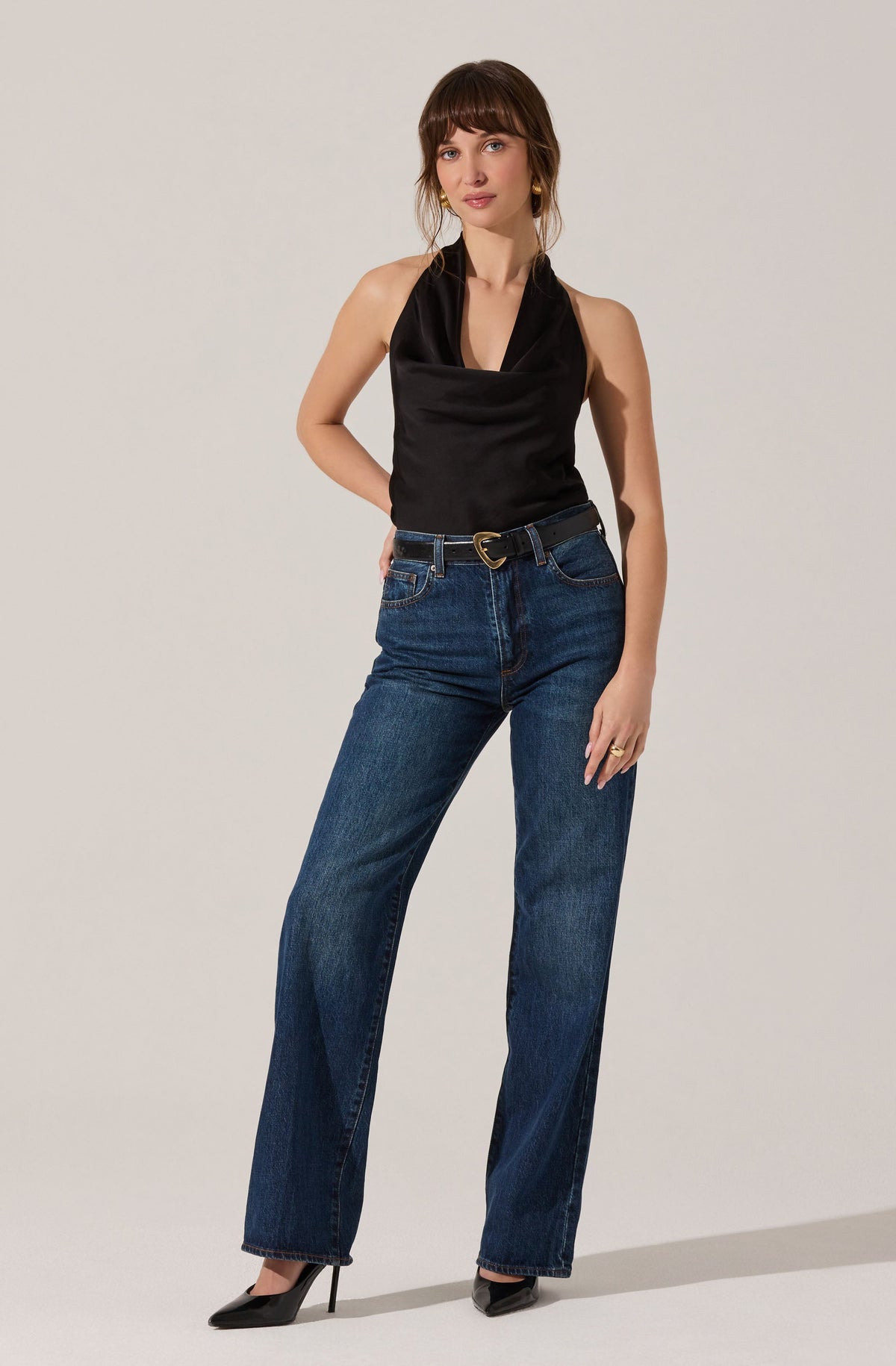 Zelenka Cowl Neck Halter Top