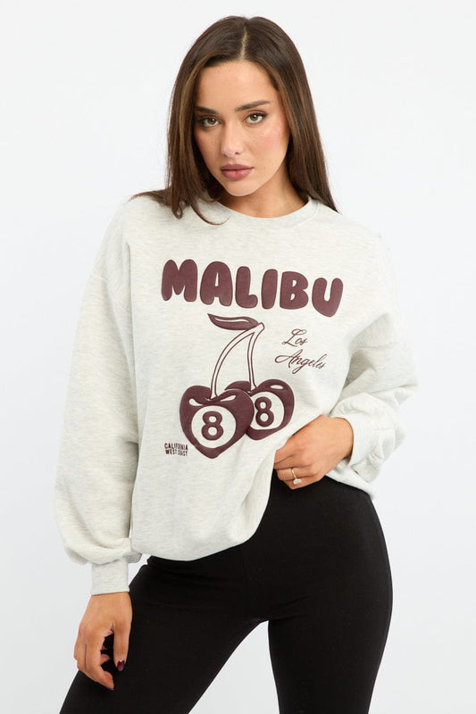 Grey Graphic Sweater Long Sleeve